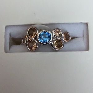 Sapphire and morganite ring